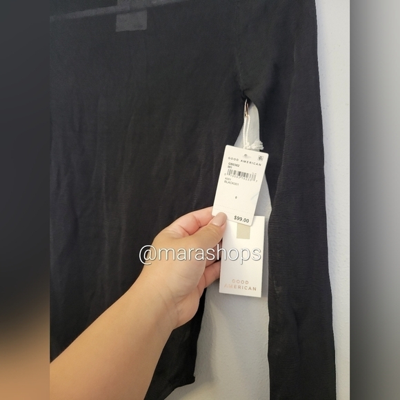 Good American Mock Neck Sheer Bodysuit - Picture 4 of 9